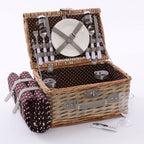 Cesto da picnic rettangolare in vimini, 38x26H20 cm