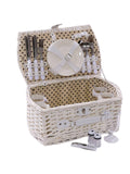 Cesto da picnic in vimini bianco, 44X24H19 cm