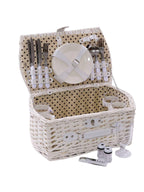 Cesto da picnic in vimini bianco, 44X24H19 cm