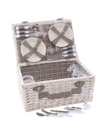 Cesto da picnic in vimini sbiancato, 46X33H21 cm