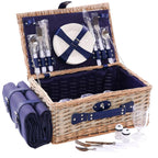 Cesto da picnic in vimini blu, 44X30H20 cm