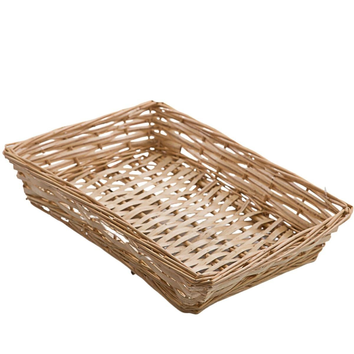 Cesto da confezionamento in vimini bianco, 40x29H8 cm (kit da 10)