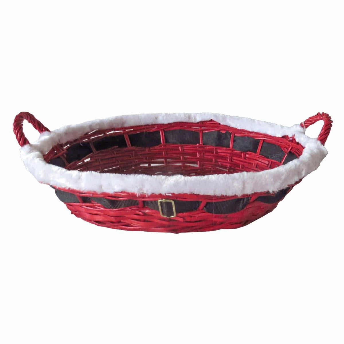 Cesto ovale in vimini rosso, 52/49x39x13 cm (kit da 3)