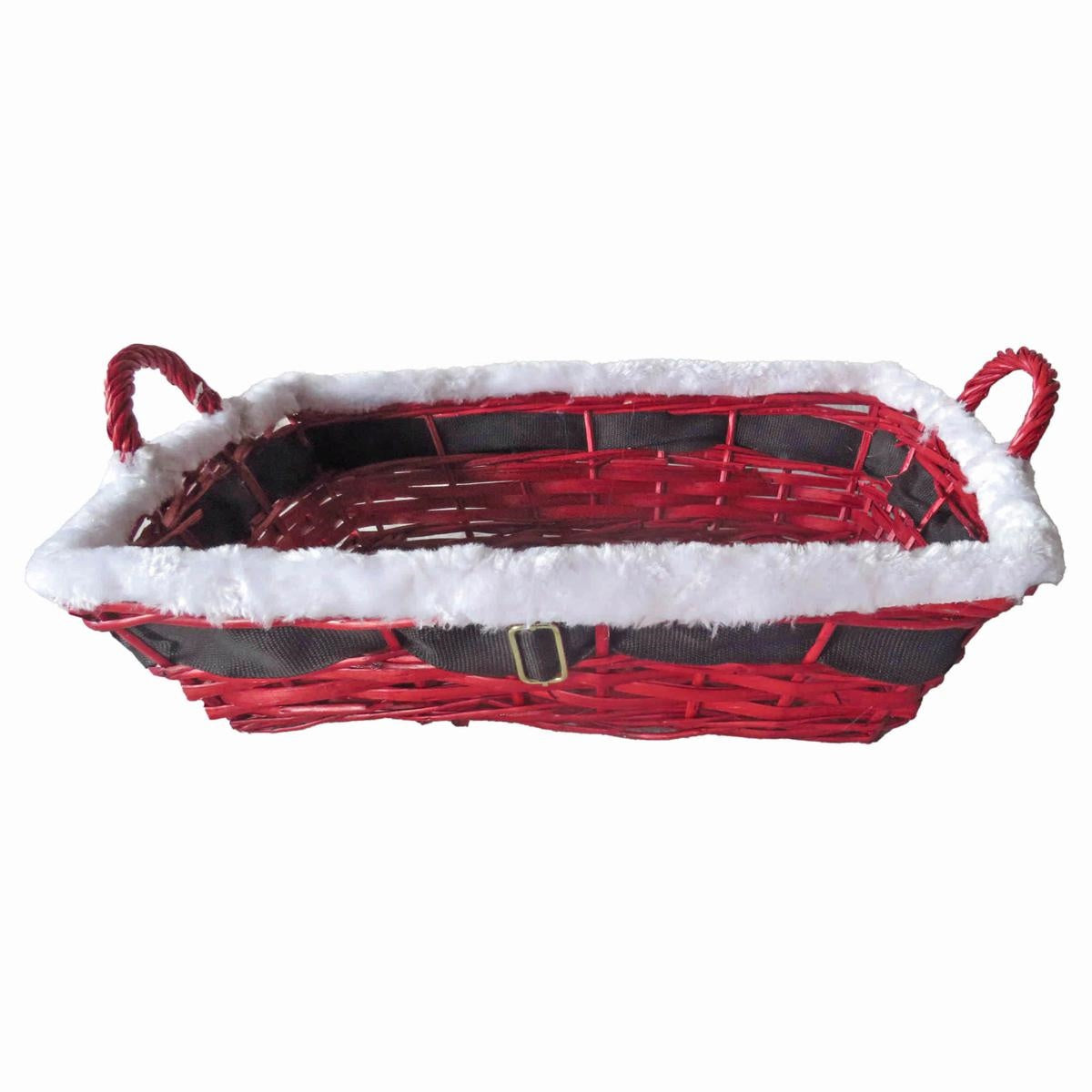 Cesto da confezionamento rettangolare in vimini rosso, 49/45x34x12 cm (kit da 3)