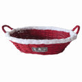 Cesto ovale in vimini rosso da confezionamento, 49/46x36x12 cm (kit da 5)