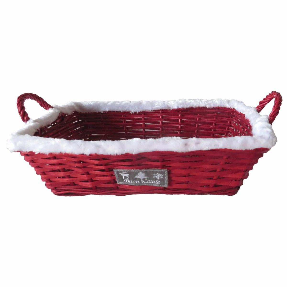Cesto da confezionamento rettangolare in vimini rosso, 54/51x38x13 cm (kit da 3)