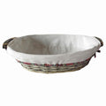 Cesto da confezionamento ovale in vimini grigio foderato, 52/49x39x13 cm (kit da 3)