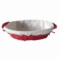Cesto da confezionamento ovale in vimini rosso foderato, 52/49x39x13 cm (kit da 3)