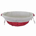 Cesto rotondo in vimini rosso foderato, Ø40x12,5 cm (kit da 3)