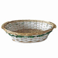 Cesto da confezionamento ovale in vimini con ghirlanda verde, 49/46x36 cm (kit da 5)