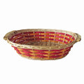 Cesto ovale in vimini rosso e arancio, 49/46x36x12 cm (kit da 5)