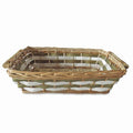 Cesto rettangolare in vimini bianco e oro, 49/45x34x12 cm (kit da 5)