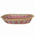 Cesto da confezionamento ovale in vimini rosso e argento, 69/65x40x13 cm (kit da 3)