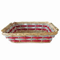 Cesto da confezionamento in vimini rosso e argento, 40/36x27x10 cm (kit da 10)