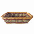 Cesto rettangolare in vimini rosso e grigio, 49/45x34x12 cm (kit da 5)