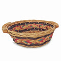 Cesto da confezionamento rotondo in vimini multicolore, Ø32x10 cm (kit da 10)