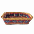 Cesto rettangolare in vimini rosso e blu, 49/45x34x12 cm (kit da 5)