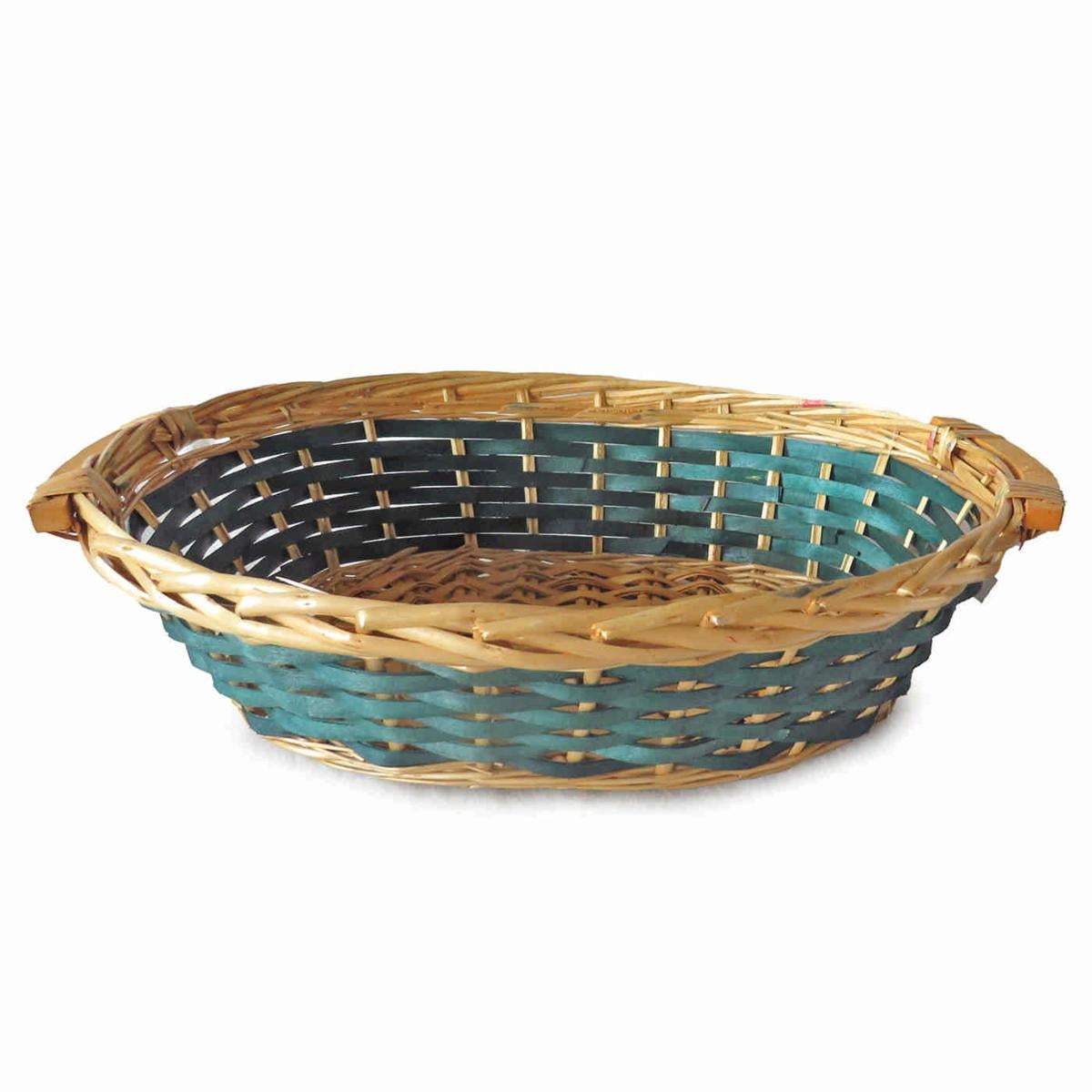 Cesto da confezionamento ovale in vimini verde, 49/46x36x12 cm (kit da 5)