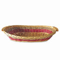 Cesto ovale in vimini rosso, 69/65x40x13 cm (kit da 3)