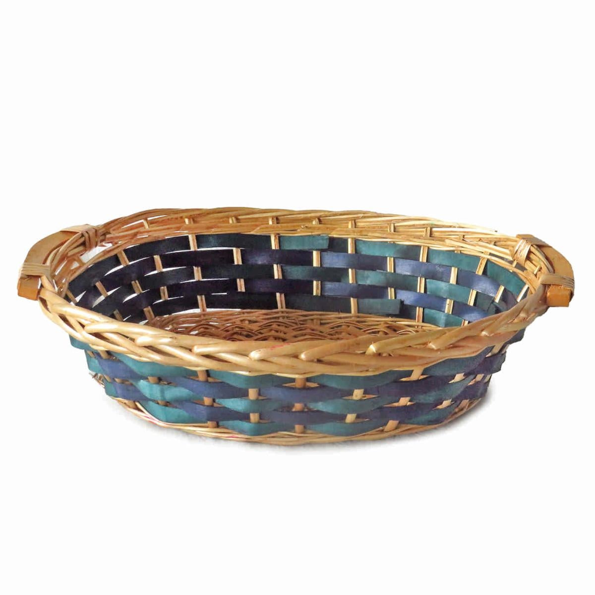 Cesto da confezionamento ovale in vimini blu, 52/49x39x13 cm (kit da 5)