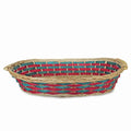 Cesto ovale in vimini rosso e verde, 69/65x40x13 cm (kit da 3)