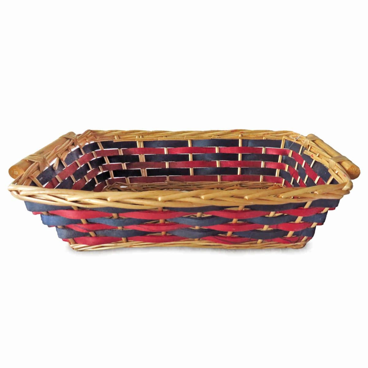 Cesto da confezionamento in vimini rosso e blu, 54/51x38x13 cm (kit da 3)