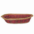 Cesto ovale in vimini rosso e marrone, 69/65x40x13 cm (kit da 3)