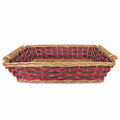 Cesto da confezionamento rettangolare in vimini rosso e marrone, 61/57x44x15 cm (kit da 3)