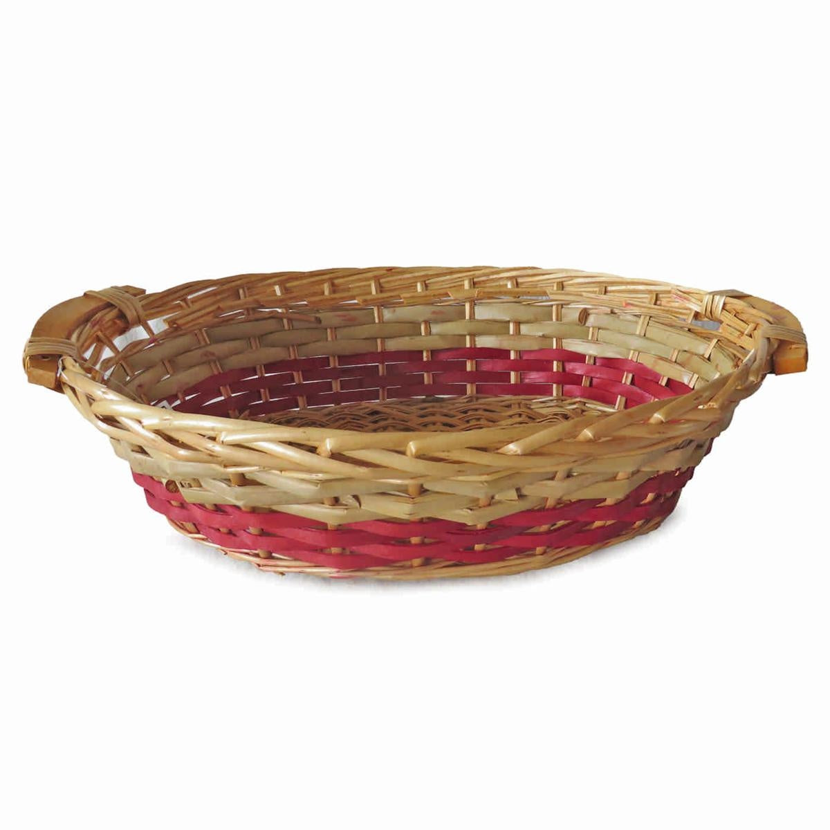 Cesto ovale in vimini rosso, 42/38x28x10 cm (kit da 10)