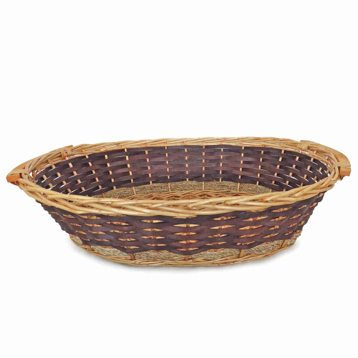 Cesto da confezionamento ovale in vimini marrone, 65/61x48x16 cm (kit da 3)