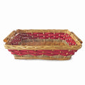 Cesto da confezionamento rettangolare in vimini rosso, 61/57x44x15 cm (kit da 3)
