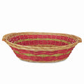 Cesto ovale in vimini rosso e oro, 65/61x48x16 cm (kit da 3)