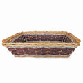 Cesto da confezionamento rettangolare in vimini marrone e argento, 61/57x44x15 cm (kit da 3)