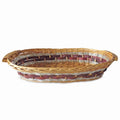 Cesto ovale in vimini marrone e argento, 69/65x40x13 cm (kit da 3)