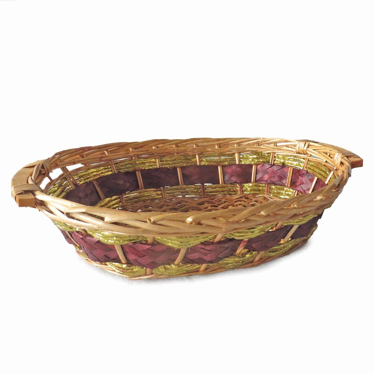 Cesto ovale in vimini marrone, 52/49x39x13 cm (kit da 5)