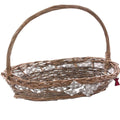 Cesto ovale grigio con fiocco, 55x39H40 cm