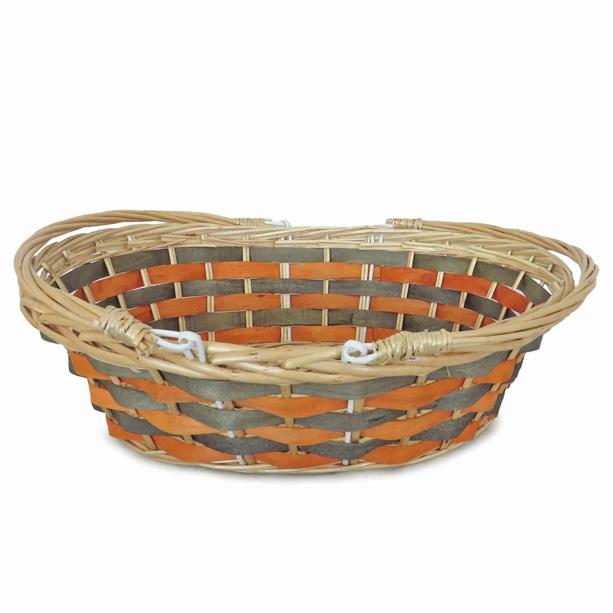 Cesto da confezionamento ovale arancione e grigio con