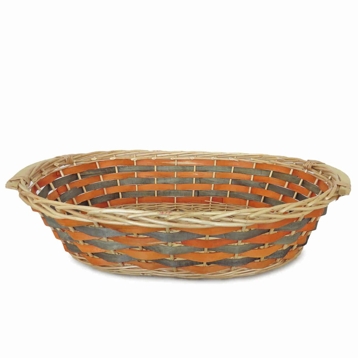 Cesto da confezionamento ovale arancione e grigio