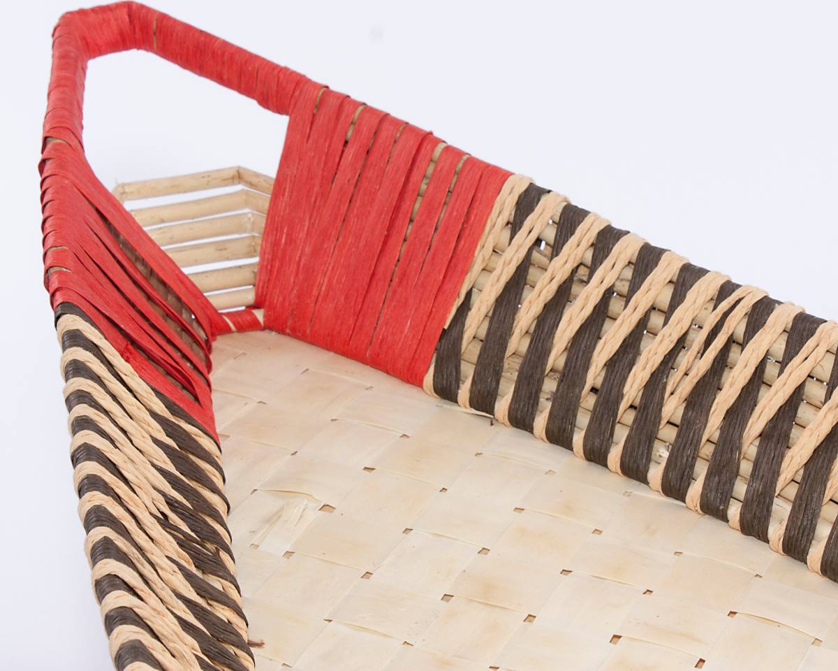 Cesto in vimini a forma di barca, 74x36x9 cm