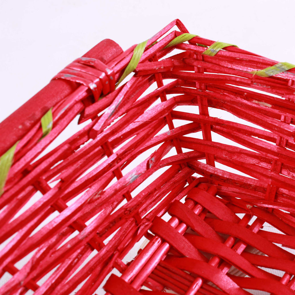 Cesto rettangolare in vimini rosso, 40/36x27H10 cm (kit da 10)