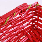 Cesto rettangolare in vimini rosso, 40/36x27H10 cm (kit da 10)