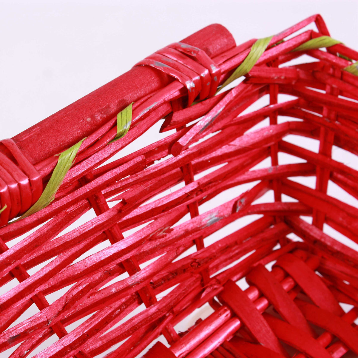 Cesto rettangolare in vimini rosso, 40/36x27H10 cm (kit da 10)