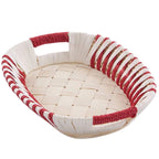Cesto ovale in vimini con manici, 36x25x14 cm (kit da 3)