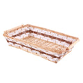 Cesto rettangolare in vimini bianco e marrone, 74/70x52x16 cm