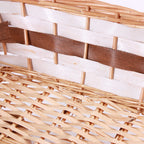 Cesto rettangolare in vimini bianco e marrone, 74/70x52x16 cm