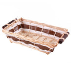 Cesto rettangolare in vimini marrone e bianco, 40/36x27H10 cm (kit da 10)
