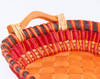 Cesto ovale in vimini con manici in legno, 57x38H11 cm (kit da 3)