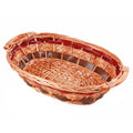 Cesto ovale in vimini rosso e miele, 52/49x39H13 cm (kit da 5)
