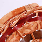 Cesto ovale in vimini rosso e miele, 52/49x39H13 cm (kit da 5)