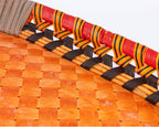 Cesto ovale in vimini con manici in legno, 77x38x10 cm